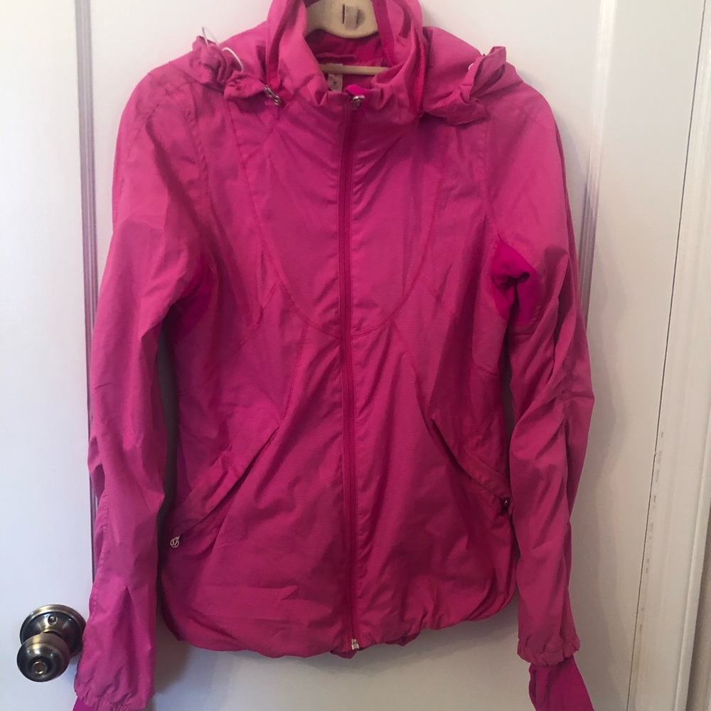 Lululemon Run: Hustle Jacket White Paris Pink-4
